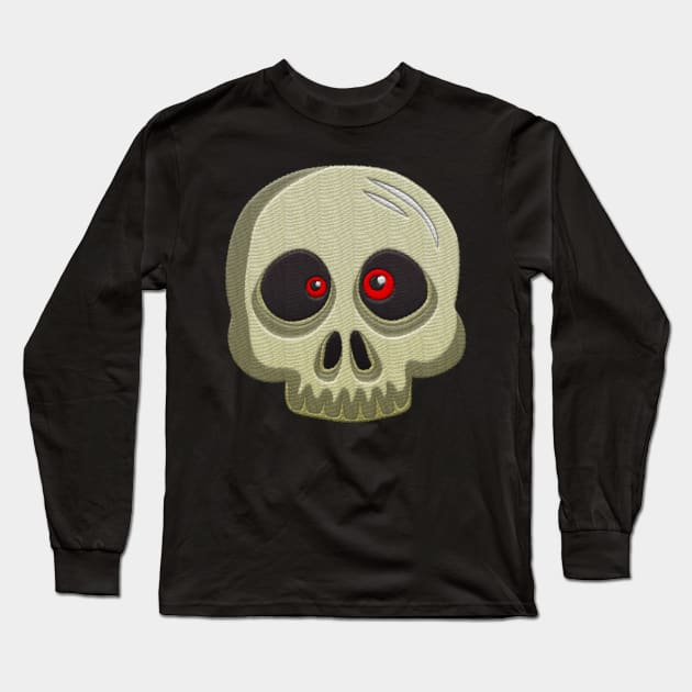 Cute Skull Long Sleeve T-Shirt by aaallsmiles